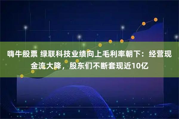 嗨牛股票 绿联科技业绩向上毛利率朝下：经营现金流大降，股东们不断套现近10亿