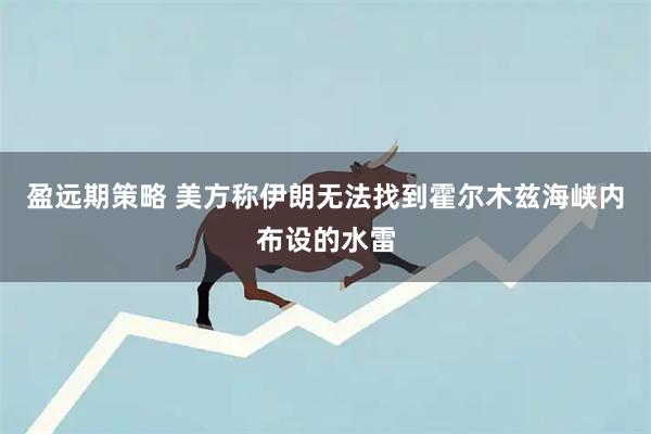 盈远期策略 美方称伊朗无法找到霍尔木兹海峡内布设的水雷